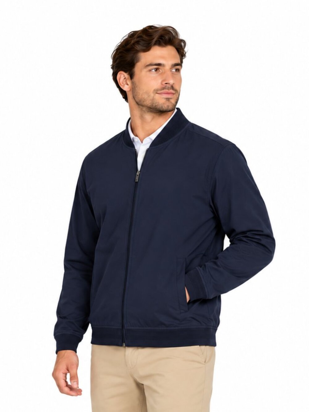 Greg Norman XL Navy Golf Bomber Jacket Full Zip Performance NWT